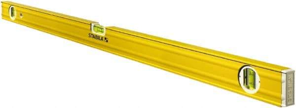 Stabila - 48" Long 3 Vial Box Beam Level - Aluminum, Yellow, 2 Plumb & 1 Level Vials - Strong Tooling