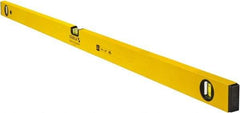 Stabila - 48" Long 3 Vial Box Beam Level - Aluminum, Yellow, 2 Plumb & 1 Level Vials - Strong Tooling