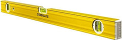 Stabila - 24" Long 3 Vial Box Beam Level - Aluminum, Yellow, 2 Plumb & 1 Level Vials - Strong Tooling