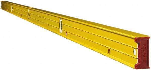 Stabila - Magnetic 96" Long 3 Vial Box Beam Level - Aluminum, Yellow, 2 Plumb & 1 Level Vials - Strong Tooling