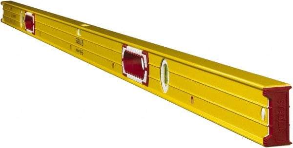 Stabila - Magnetic 78" Long 3 Vial Box Beam Level - Aluminum, Yellow, 2 Plumb & 1 Level Vials - Strong Tooling