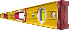 Stabila - Magnetic 36" Long 3 Vial Box Beam Level - Aluminum, Yellow, 2 Plumb & 1 Level Vials - Strong Tooling