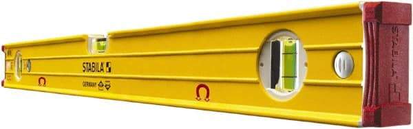 Stabila - Magnetic 24" Long 3 Vial Box Beam Level - Aluminum, Yellow, 2 Plumb & 1 Level Vials - Strong Tooling