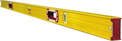 Stabila - 72" Long 3 Vial Box Beam Level - Aluminum, Yellow, 2 Plumb & 1 Level Vials - Strong Tooling