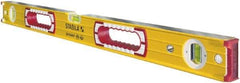 Stabila - 36" Long 3 Vial Box Beam Level - Aluminum, Yellow, 2 Plumb & 1 Level Vials - Strong Tooling