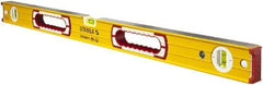 Stabila - 32" Long 3 Vial Box Beam Level - Aluminum, Yellow, 2 Plumb & 1 Level Vials - Strong Tooling