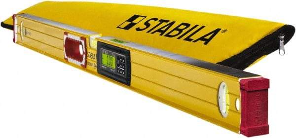 Stabila - 72" Long 3 Vial Box Beam Level - Aluminum, Yellow, 2 Plumb & 1 Level Vials - Strong Tooling