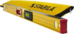 Stabila - Magnetic 48" Long 3 Vial Box Beam Level - Aluminum, Yellow, 2 Plumb & 1 Level Vials - Strong Tooling