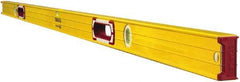 Stabila - 78" Long 3 Vial Box Beam Level - Aluminum, Yellow, 2 Plumb & 1 Level Vials - Strong Tooling