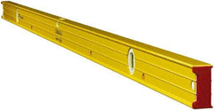 Stabila - Magnetic 72" Long 3 Vial Box Beam Level - Aluminum, Yellow, 2 Plumb & 1 Level Vials - Strong Tooling