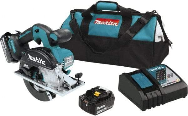 Makita - 18 Volt, 5-7/8" Blade, Cordless Circular Saw - 3,900 RPM, 2 Lithium-Ion Batteries Included - Strong Tooling