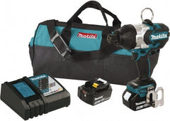 Makita - 7/16" Drive 18 Volt T-Handle Cordless Impact Wrench & Ratchet - 2,200 RPM, 600 Ft/Lb Torque, 2 Lithium-Ion Batteries Included - Strong Tooling