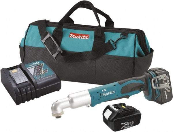 Makita - 18 Volt, 1/4" Drive, 530 In/Lb Torque, Cordless Impact Driver - Inline Handle, 2000 RPM, 2 Lithium-Ion Batteries Included - Strong Tooling