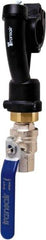 Transair - 1-1/2" ID, 40mm OD, Wall Bracket with Ball Valve - Plastic, 232 Max psi, 1/2 Female NPT, 10-5/8" Long - Strong Tooling