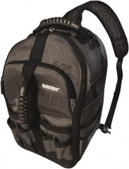 Bucket Boss - 24 Pocket Gray & Black Polyester Backpack Tool Bag - 9" Wide x 8" Deep x 17" High - Strong Tooling