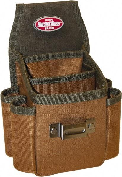 Bucket Boss - 3 Pocket Holster - Polyester, Brown & Green, 6-1/2" Wide x 9-1/2" High - Strong Tooling