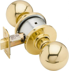 1-3/8 to 1-7/8″ Door Thickness, Bright Brass Passage Knob Lockset 2-3/4″ Back Set, Steel, No Cylinder