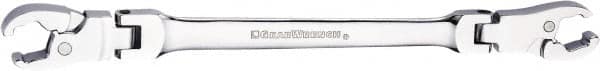 GearWrench - 1/4 x 5/16", Double End Head, Ratcheting Flare Nut Wrench - Chrome Vanadium Steel, Full Polish - Strong Tooling