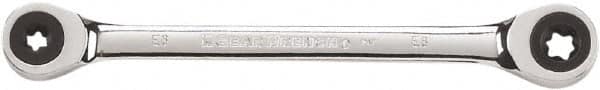 GearWrench - E6 x E8 12 Point Ratcheting Box Wrench - Double End, Chrome Vanadium Steel, Polished Finish - Strong Tooling