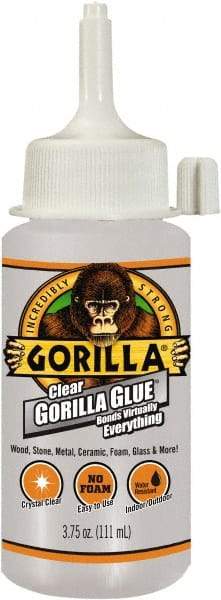 Gorilla Glue - 3.75 oz Bottle Clear All Purpose Glue - 10 min Working Time, 24 hr Full Cure Time, Bonds to Most Surfaces - Strong Tooling