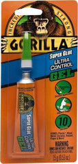 Gorilla Glue - 0.53 oz Tube Clear Super Glue - 24 hr Full Cure Time, Bonds to Most Surfaces - Strong Tooling