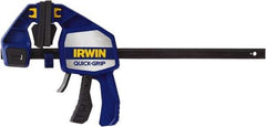 Irwin - 12" Capacity, 3-5/8" Throat Depth Carbon Steel Bar Clamp - 600 Lb Clamping Pressure, 530.23mm Max Spread - Strong Tooling