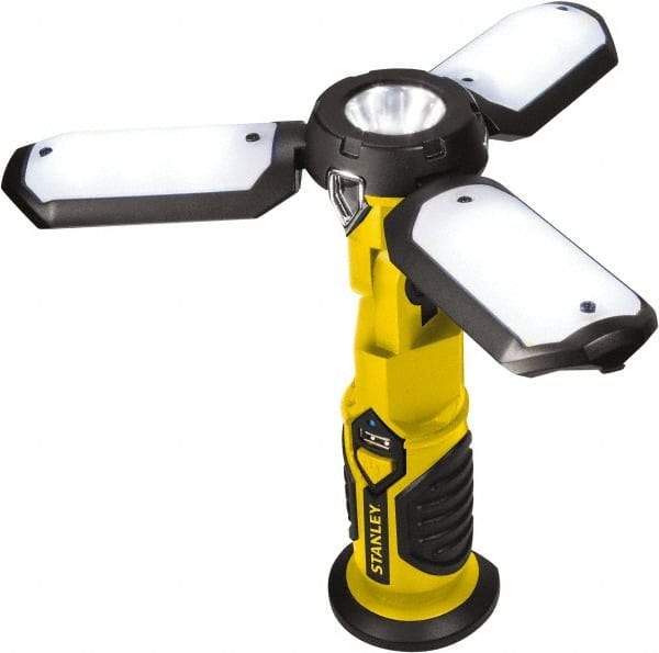 Stanley - Yellow/Black Portable Work Light - 300 Lumens, Rechargeable Battery, 18 LED Lamp - Strong Tooling