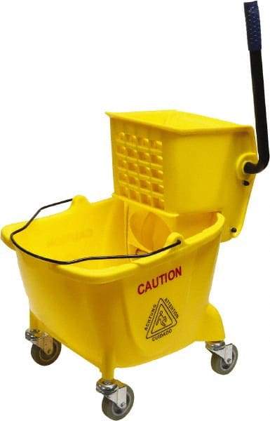 O-Cedar - 26 Qt Plastic Bucket & Wringer - 22" Long x 33" High x 14" Wide, Yellow - Strong Tooling