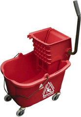 O-Cedar - 33 Qt Plastic Bucket & Wringer - 22" Long x 34" High x 15" Wide, Red - Strong Tooling