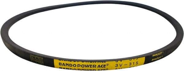 Bando - Section 3V, 3/8" Wide, 48" Outside Length, V-Belt - Rubber Compound, Black, Narrow, No. 3V475 - Strong Tooling