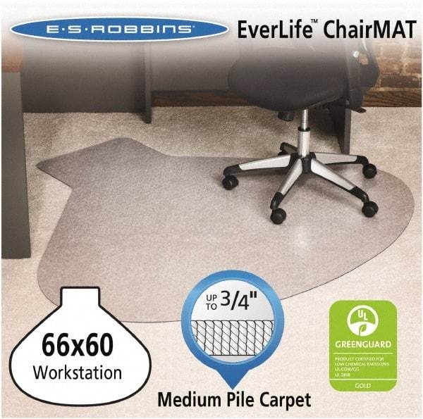 ES Robbins - 60" Long x 66" Wide, Chair Mat - Workstation, Straight Edge Style - Strong Tooling