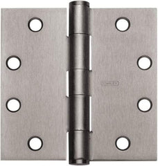 Stanley - 4-1/2" Long x 4-1/2" Wide 304 Stainless Steel Full Mortise Hinge - Satin Stainless Steel Finish, 5 Knuckles, 8 Holes - Strong Tooling