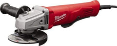 Milwaukee Tool - 4-1/2" Wheel Diam, 12,000 RPM, Corded Angle & Disc Grinder - 5/8-11 Spindle - Strong Tooling