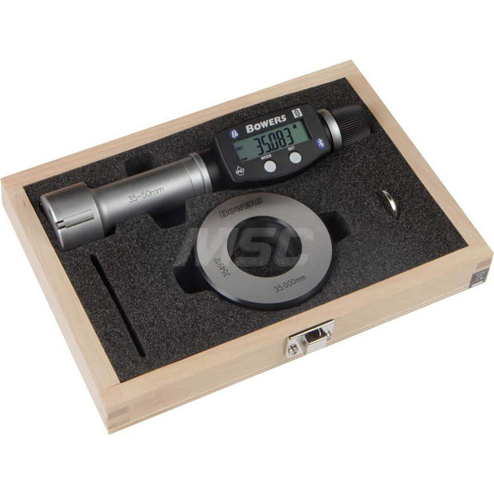 Electronic Bore Gages; Maximum Measurement: 2.00; Minimum Measurement (Decimal Inch): 1; Accuracy: 0.00015″; Pistol Grip: No; Gage Depth (Inch): 3.150″; Material: Tungsten Carbide; Batteries Included: Yes; Number Of Batteries: 1; Battery Size: 3V; Battery