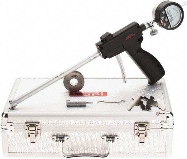 SPI - 0.5 to 0.8", 2.6" Deep, Pistol Grip Electronic Bore Gage Set - Up to 0.00016" Accuracy, 0.0001" Resolution, Includes Indicator - Strong Tooling