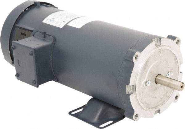 Leeson - 1-1/2 Max hp, 2,500 Max RPM, DC Electric AC DC Motor - 230 V Input, S56C Frame, C-Face with Base Mount, TEFC Enclosure - Strong Tooling