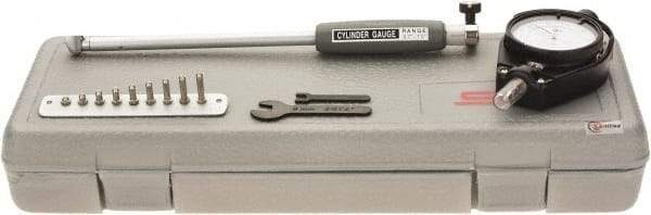 SPI - 10 Anvil, 0.7 to 1-1/2" Dial Bore Gage - 0.0001" Graduation, 6" Gage Depth, Accurate to 0.0003", Carbide Ball - Strong Tooling