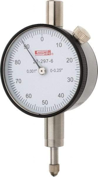 SPI - 1/4" Range, 0-100 Dial Reading, 0.001" Graduation Dial Drop Indicator - 1.61" Dial, 0.1" Range per Revolution, 0.001" Accuracy, Includes NIST Traceability Certification - Strong Tooling