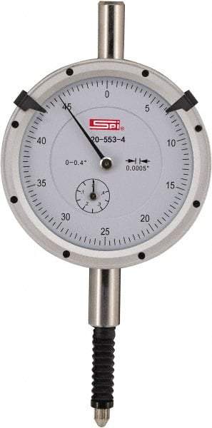 SPI - 0.4" Range, 0-50 Dial Reading, 0.0005" Graduation Dial Drop Indicator - 2.2" Dial, 0.05" Range per Revolution, 0.0015" Accuracy, Includes NIST Traceability Certification - Strong Tooling