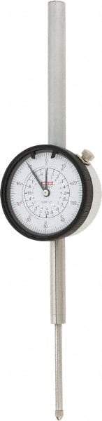 SPI - 2" Range, 0-100 Dial Reading, 0.001" Graduation Dial Drop Indicator - 2.2" Dial, 0.1" Range per Revolution, 0.004" Accuracy, Revolution Counter, Includes NIST Traceability Certification - Strong Tooling