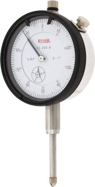 SPI - 1" Range, 0-100 Dial Reading, 0.001" Graduation Dial Drop Indicator - 2.2" Dial, 0.1" Range per Revolution, 0.002" Accuracy, Revolution Counter, Includes NIST Traceability Certification - Strong Tooling