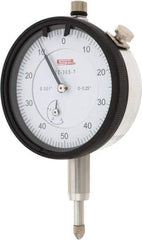 SPI - 1/4" Range, 0-50-0 Dial Reading, 0.001" Graduation Dial Drop Indicator - 2.2" Dial, 0.1" Range per Revolution, 0.002" Accuracy, Revolution Counter - Strong Tooling