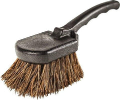 Harper Brush - 2-1/4" Bristle Length, Palmyra Utility Scrub Brush - 3-1/2" x 3-1/2" Long x 3" Wide Head, 10" OAL, Easy Grip Handle, Black, Polypropylene Block - Strong Tooling