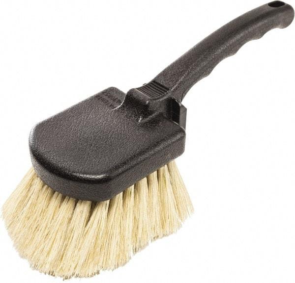 Harper Brush - 2-1/4" Bristle Length, Tampico Utility Scrub Brush - 3-1/2" x 3-1/2" Long x 3" Wide Head, 10" OAL, Easy Grip Handle, Black, Polypropylene Block - Strong Tooling