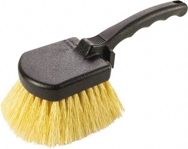 Harper Brush - 2-1/4" Bristle Length, Polypropylene Utility Scrub Brush - 6" Long x 8" Wide Head, 10" OAL, Easy Grip Handle, Black, Polypropylene Block, Flagged - Strong Tooling