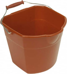 Harper Brush - 17 Qt, Plastic Rectangular Red Single Pail with Pour Spout - Handle Included, 13" Top Length - Strong Tooling