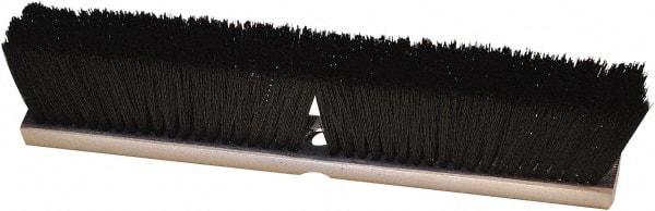 Harper Brush - 18" Medium Duty Synthetic Push Broom - 3" Bristle Length, Wood Block, Threaded Handle Connection, Handle Sold Separately - Strong Tooling