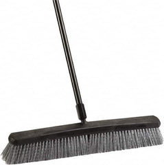 Harper Brush - 24" Rough Surface Synthetic Push Broom - 3" Bristle Length, Plastic Block, Threaded Handle Connection, Handle Included - Strong Tooling