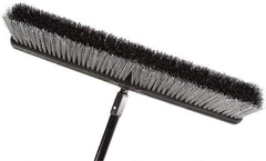 Harper Brush - 18" Rough Surface Synthetic Push Broom - 3" Bristle Length, Plastic Block, Threaded Handle Connection, Handle Included - Strong Tooling