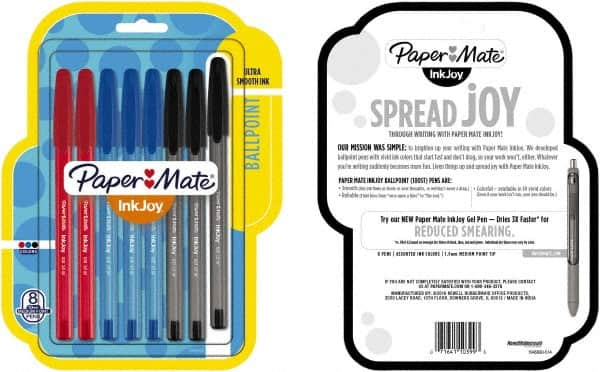 Paper Mate - 1mm Ball Point Ball Point Pen - Red, Blue & Black - Strong Tooling